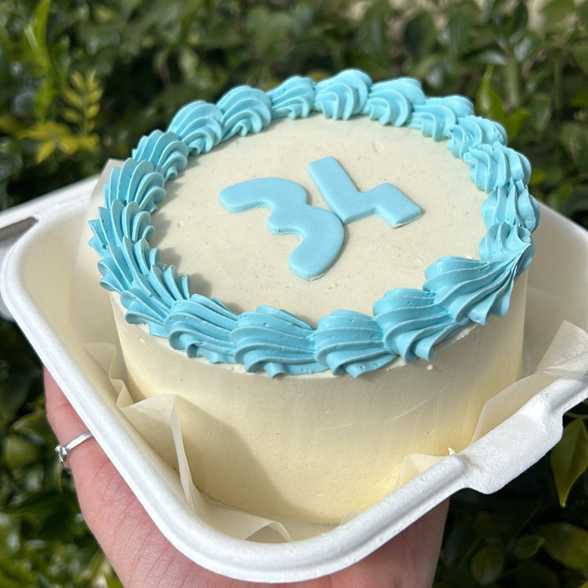 What's My Age Again Bento Cake blue 34 side view