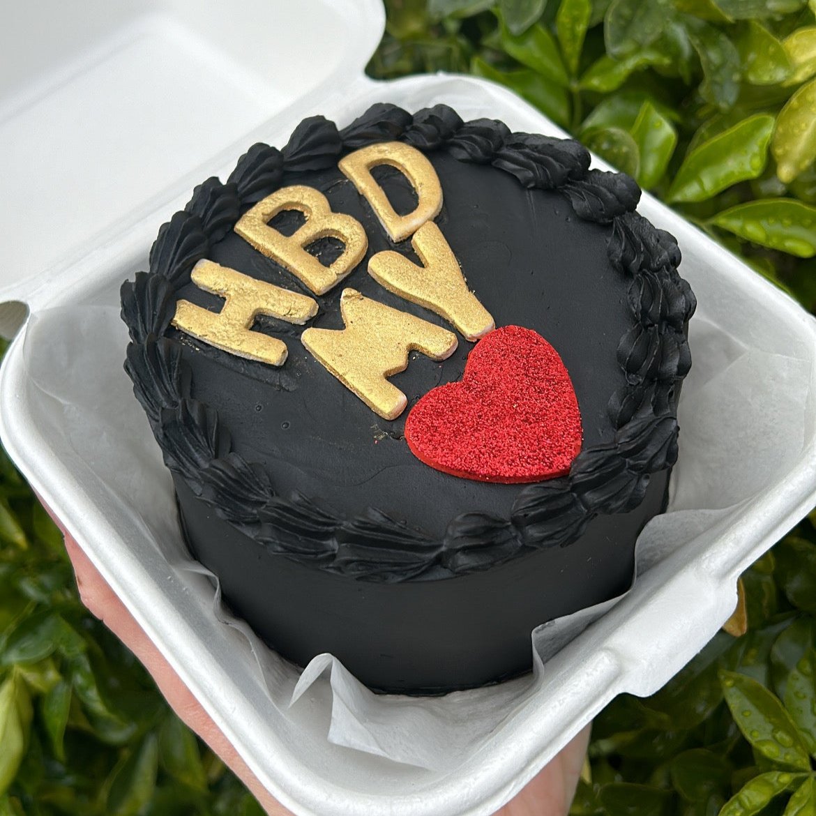 Doomsday Bento Cake gold top view