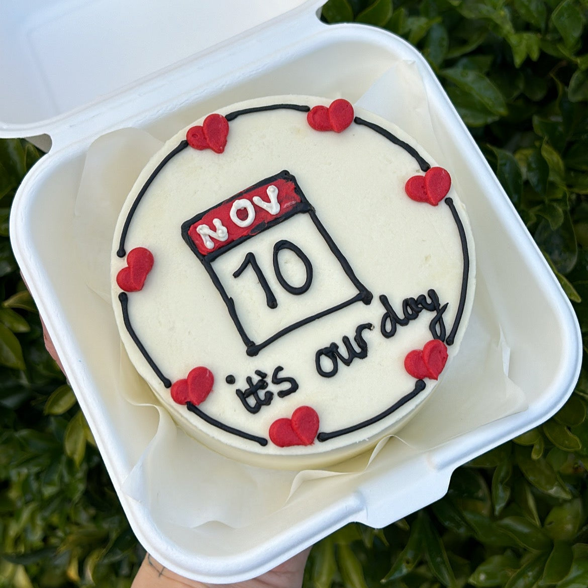 Date Me Bento Cake top view