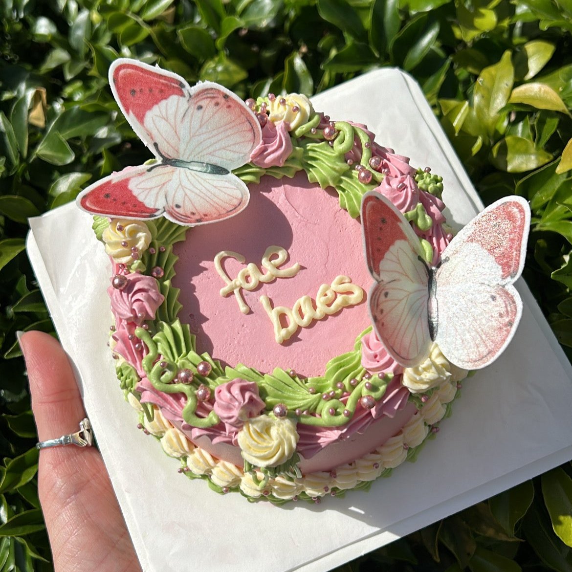 She Was A Fairy Bento Cake top side view