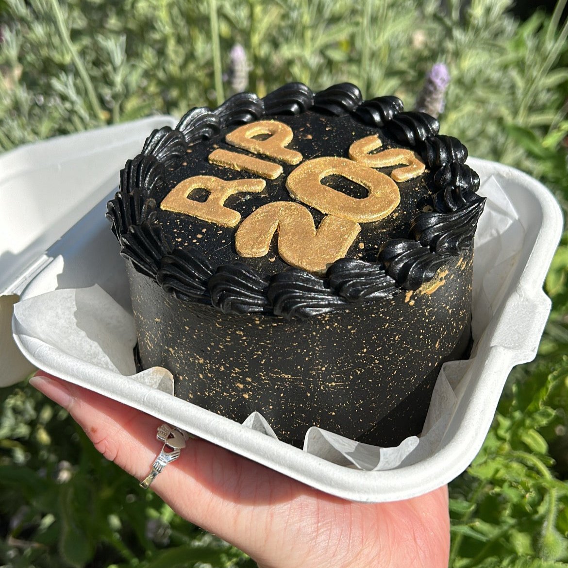 Doomsday Bento Cake gold side view