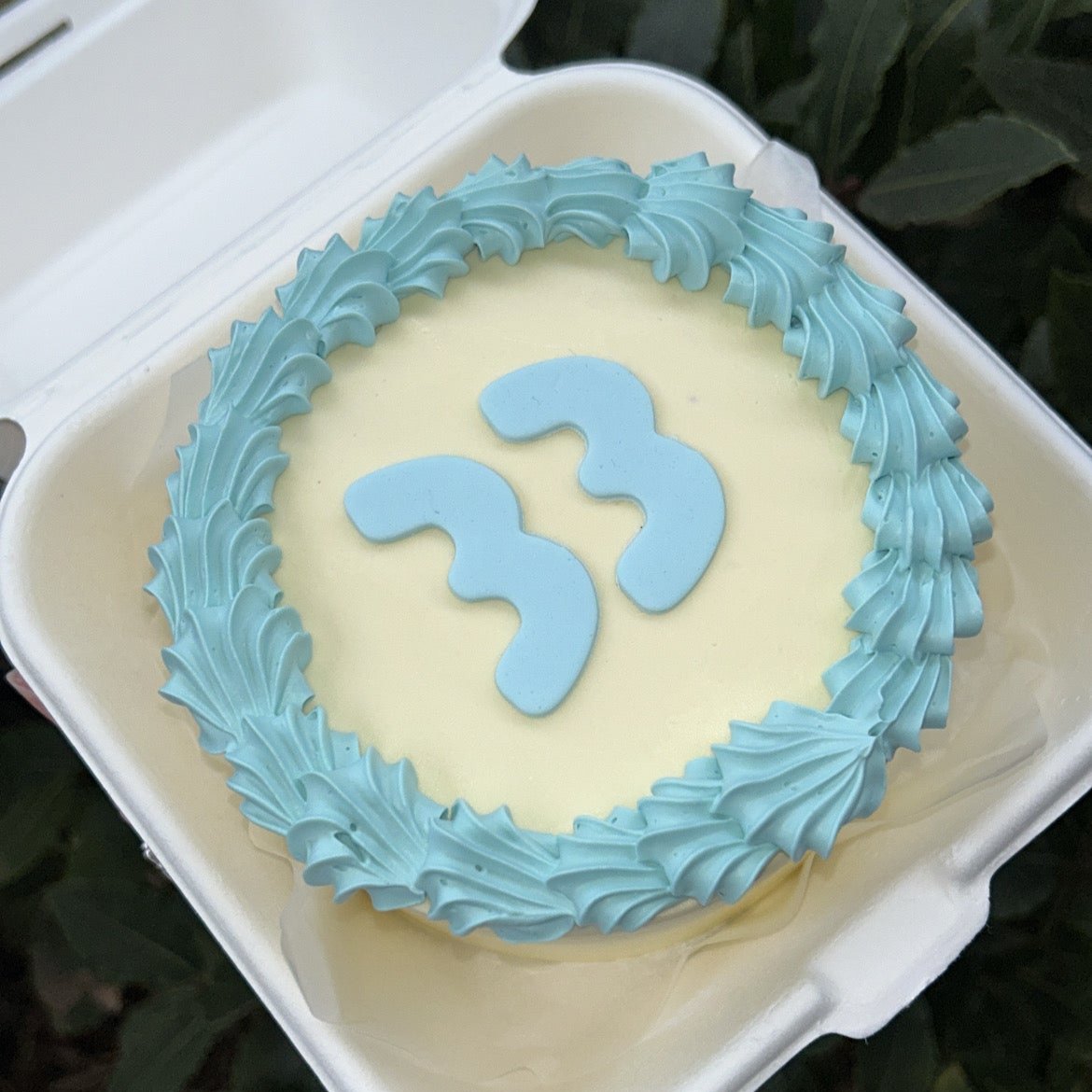 What's My Age Again Bento Cake blue 33 top view