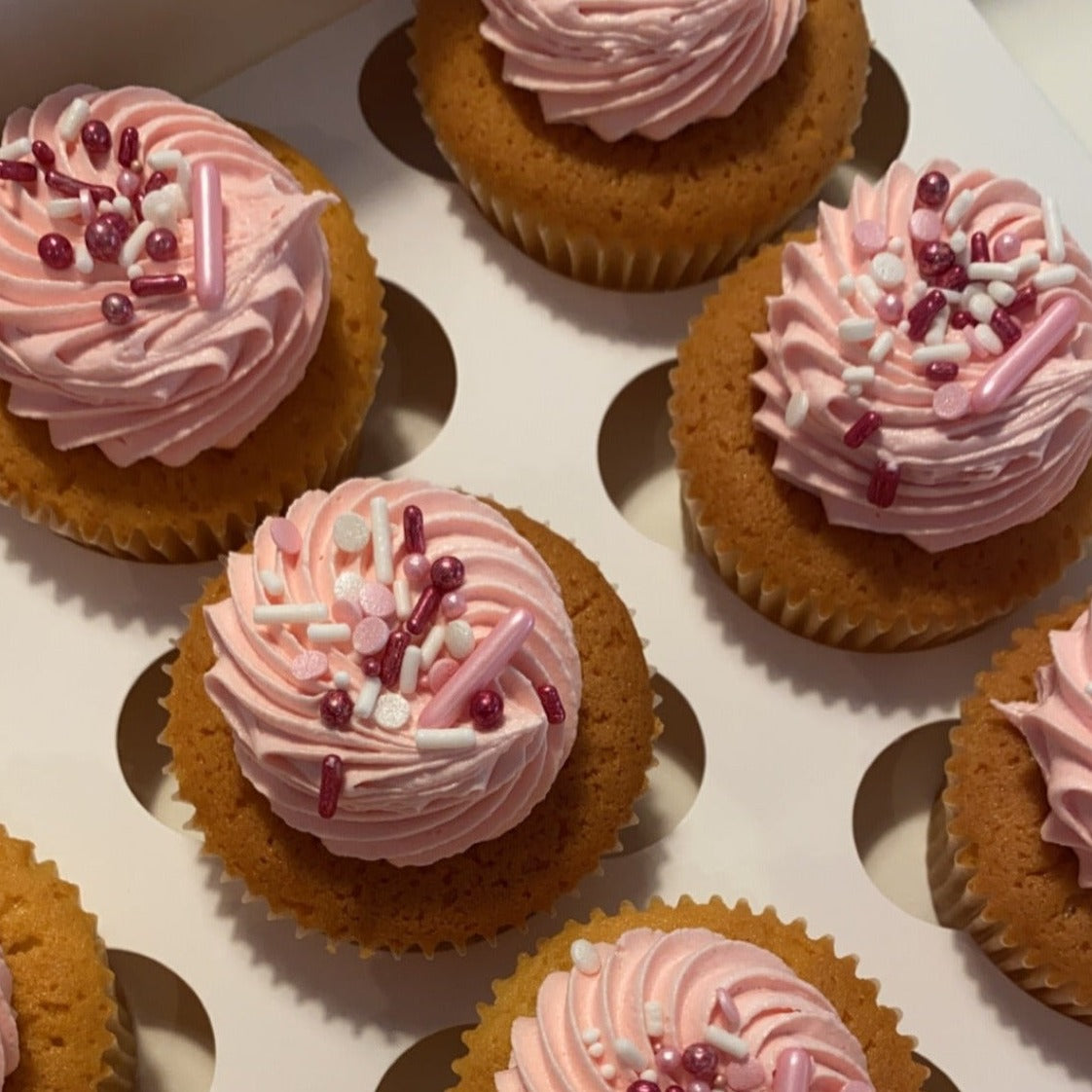 Colour Matched Cupcakes pink raspberry