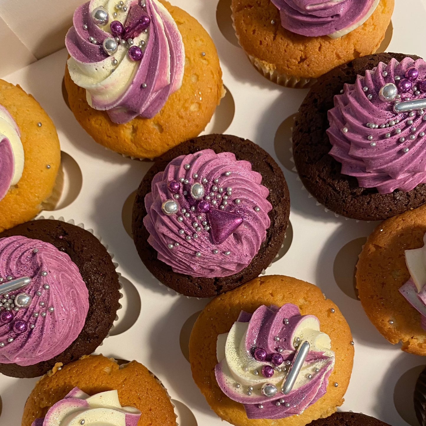 Colour Matched Cupcakes purple