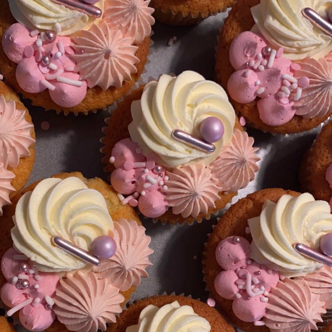 Colour Matched Cupcakes pink rose gold
