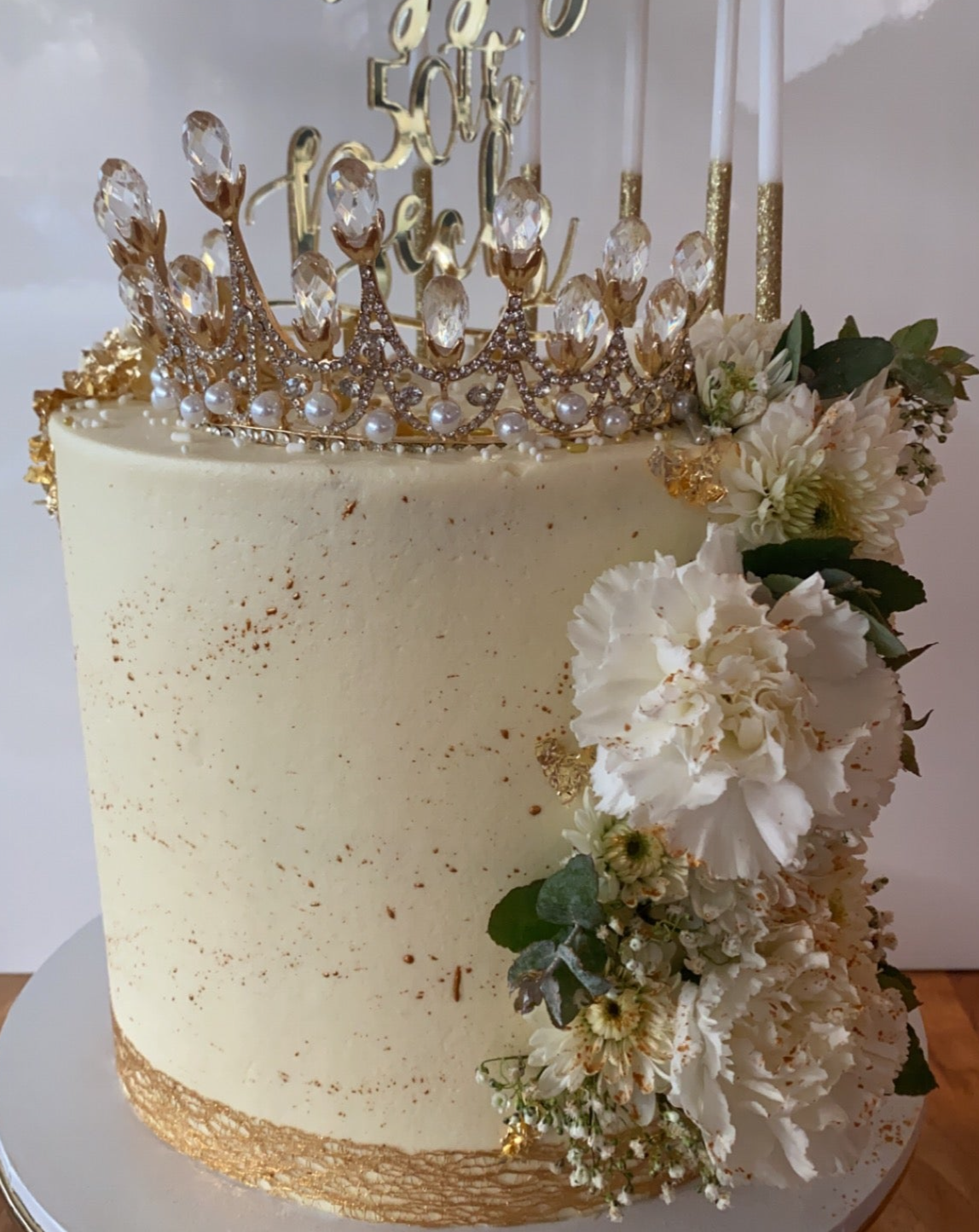 Large Custom Round Cake side view queen