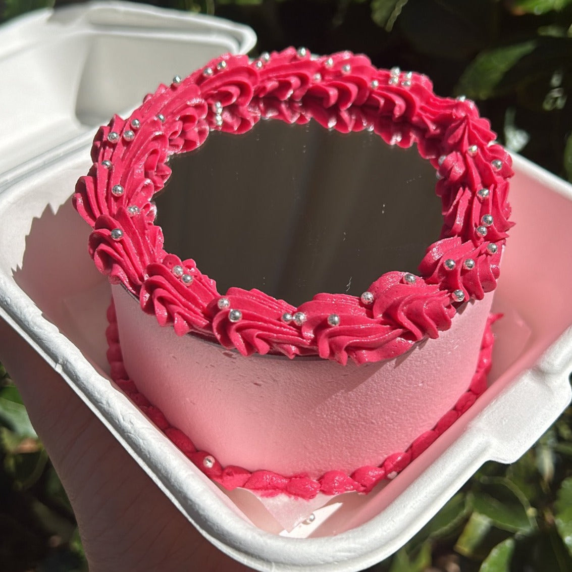 Look At Me Bento Cake pink side view 