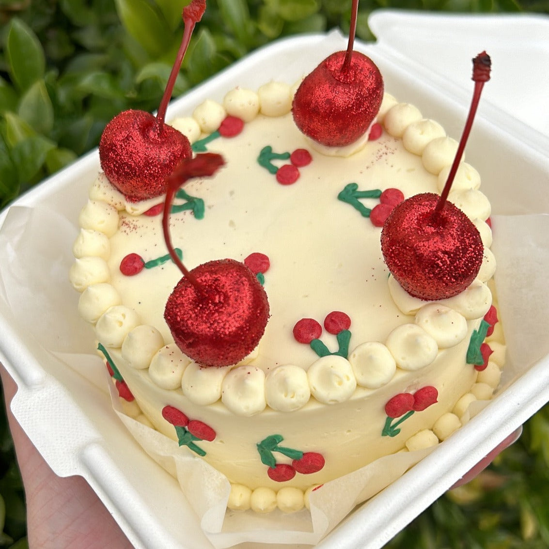 Cheeky Cherry Bento Cake front side view 