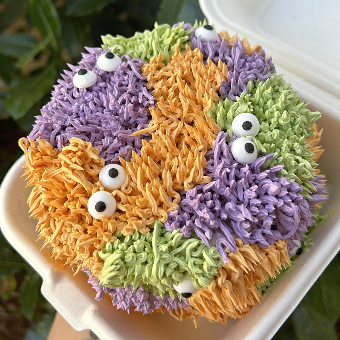 Shaggy Monster Bento Cake top view 