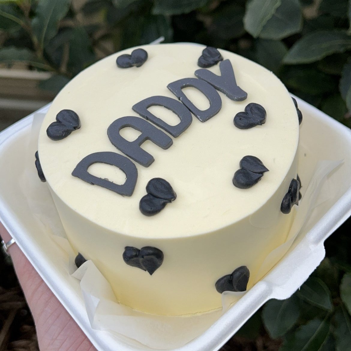 Midnight Love Bento Cake side view daddy