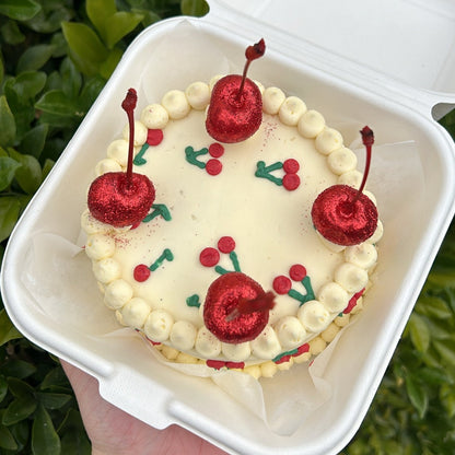 Cheeky Cherry Bento Cake top view 