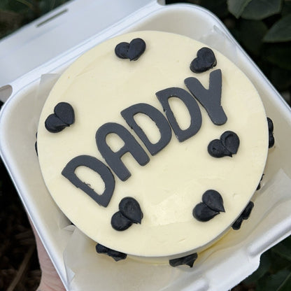 Midnight Love Bento Cake top view daddy